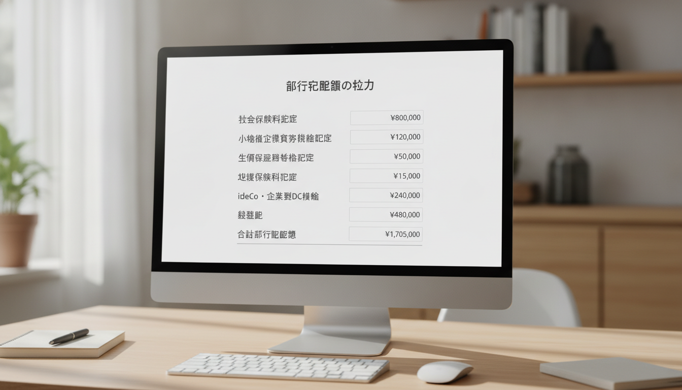 所得控除額の入力画面