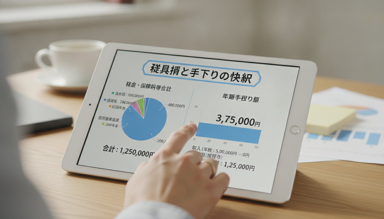 確定申告の税金計算シミュレーションの結果画面